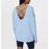 Women's drop shoulder cross back sweatshirts with side split