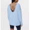 Women's drop shoulder cross back sweatshirts with side split