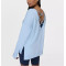 Women's drop shoulder cross back sweatshirts with side split