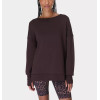 Women's drop shoulder cross back sweatshirts with side split