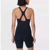 Scoop neck wide strap padded jumpsuits hollow back short bodysuits with side pockets
