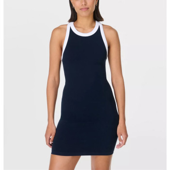 sleeveless scoop neck contrast trim racerback sports dress
