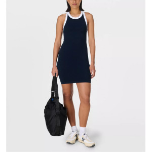 sleeveless scoop neck contrast trim racerback sports dress