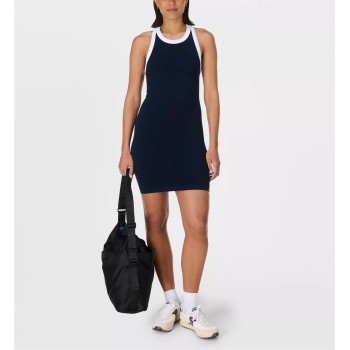 sleeveless scoop neck contrast trim racerback sports dress