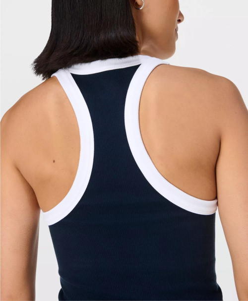 sleeveless scoop neck contrast trim racerback sports dress