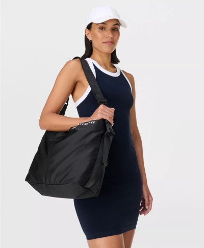 sleeveless scoop neck contrast trim racerback sports dress