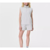Elastic waist athleisure cotton blend shorts with side pockets