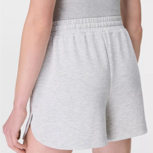 Elastic waist athleisure cotton blend shorts with side pockets