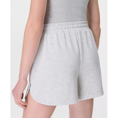 Elastic waist athleisure cotton blend shorts with side pockets