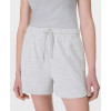 Elastic waist athleisure cotton blend shorts with side pockets