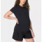 Lightweight side cinched crew neck short sleeve maternity t shirts