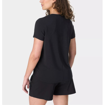 Lightweight side cinched crew neck short sleeve maternity t shirts