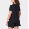 Lightweight side cinched crew neck short sleeve maternity t shirts