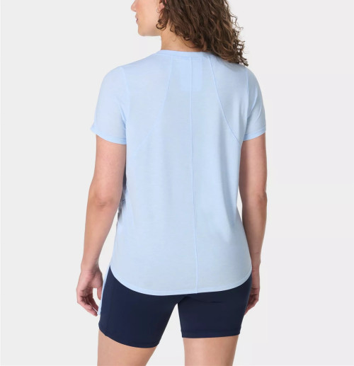 Lightweight side cinched crew neck short sleeve maternity t shirts