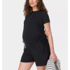 Lightweight side cinched crew neck short sleeve maternity t shirts