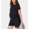 Lightweight side cinched crew neck short sleeve maternity t shirts