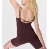 Women's scoop neck padded sports tank back cross supportive sleeveless yoga top