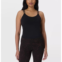 Women's scoop neck padded sports tank back cross supportive sleeveless yoga top