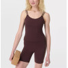 Women's scoop neck padded sports tank back cross supportive sleeveless yoga top