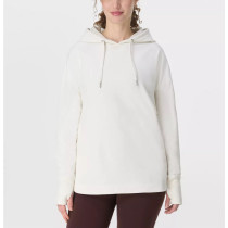 Women's heavy weight relaxed fit cotton hoodies with thumbleholes side split hooded sweatshirts