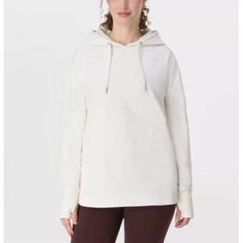 Women's heavy weight relaxed fit cotton hoodies with thumbleholes side split hooded sweatshirts