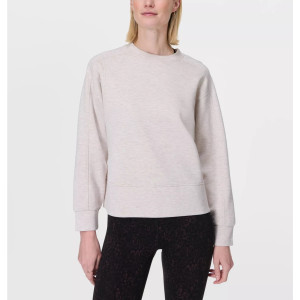 Crew neck loose fit sweatshirts cotton blend soft to touch long sleeve tops