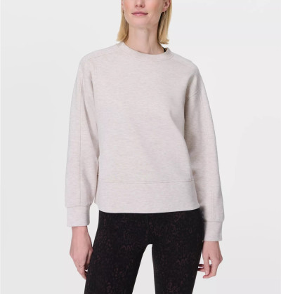 Crew neck loose fit sweatshirts cotton blend soft to touch long sleeve tops