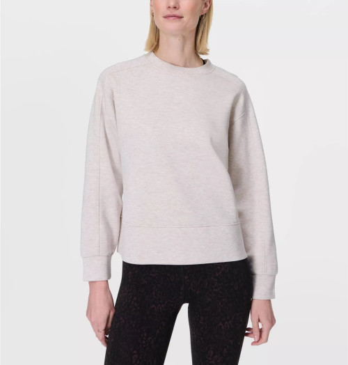 Crew neck loose fit sweatshirts cotton blend soft to touch long sleeve tops