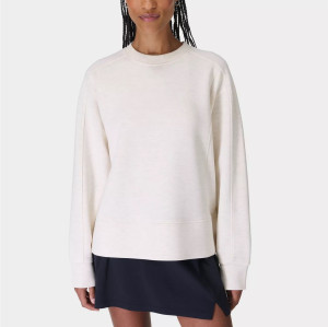 Crew neck loose fit sweatshirts cotton blend soft to touch long sleeve tops