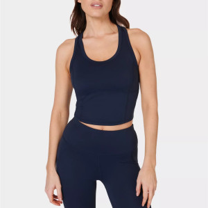 Light support racerback sports tank scoop neck longline sports bra