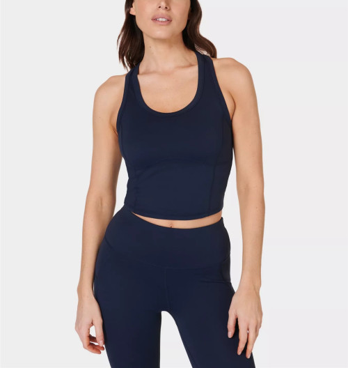 Light support racerback sports tank scoop neck longline sports bra