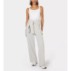 Elastic waist wide leg pants with zipper pockets relaxed fit cozy cotton pants