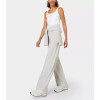 Elastic waist wide leg pants with zipper pockets relaxed fit cozy cotton pants