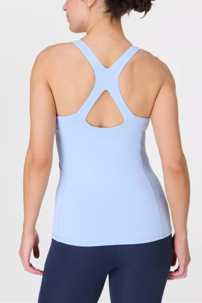 Slim fit scoop neck flattering yoga tank top with removable paddings