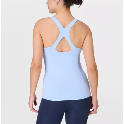 Slim fit scoop neck flattering yoga tank top with removable paddings