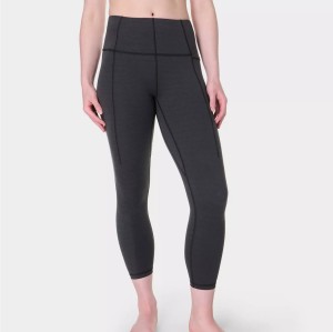 Women's high waist 7/8 yoga leggings with side pockets compressive fitness tights