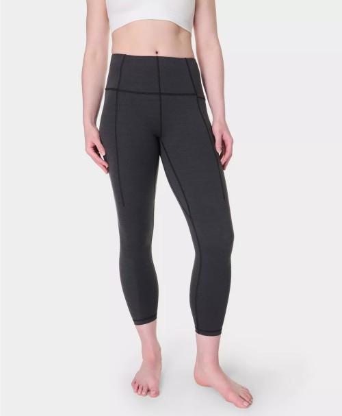 Women's high waist 7/8 yoga leggings with side pockets compressive fitness tights