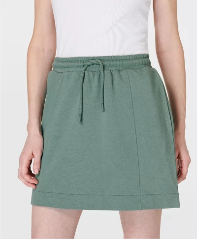 Elastic waist cotton blend lounge skirts with side pockets women's new A line skirts