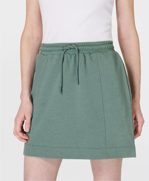 Elastic waist cotton blend lounge skirts with side pockets women's new A line skirts