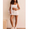 Women's low rise raw edge athleisure mini skirts