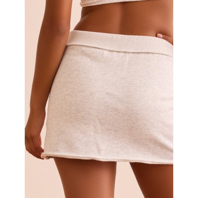 Women's low rise raw edge athleisure mini skirts