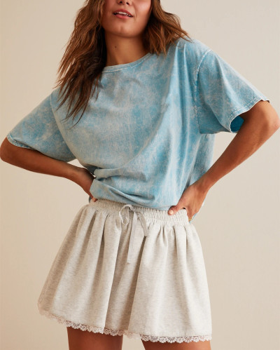 Women's new athleisure cotton lace skort