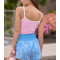 Lightweight ribbed active tank with spaghetti straps lower back cami top