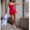 Women's luxury big U neck one piece tennis dress with removable paddings