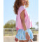 Women's crew neck oversized cut out t shirts lightweight baggy tees