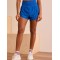 Women's rib waist woven shorts tummy control double layer running shorts