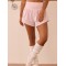 Women's rib waist woven shorts tummy control double layer running shorts