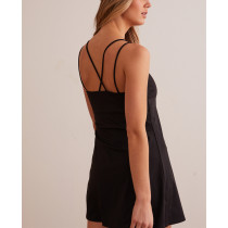 Classic one piece cross back tennis dress with built in shorts
