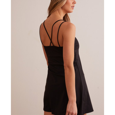 Classic one piece cross back tennis dress with built in shorts