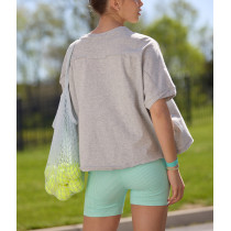 Women's oversized cotton short sleeve t shirts crew neck cropped sports tees